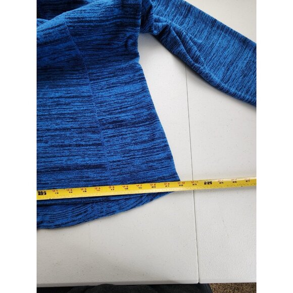 Zella Fleece Hoodie Large Blue Striped Pullover Athletic Athleisure Outdoor - Picture 7 of 13